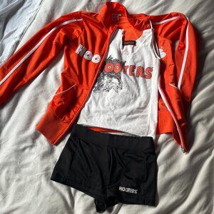 Hooters Set - Zip Up, Tank, Short (S, but closer to XXS)